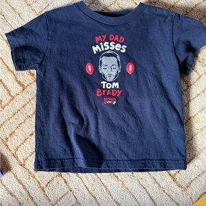 Navy Kids Tee with Tom Brady Graphic